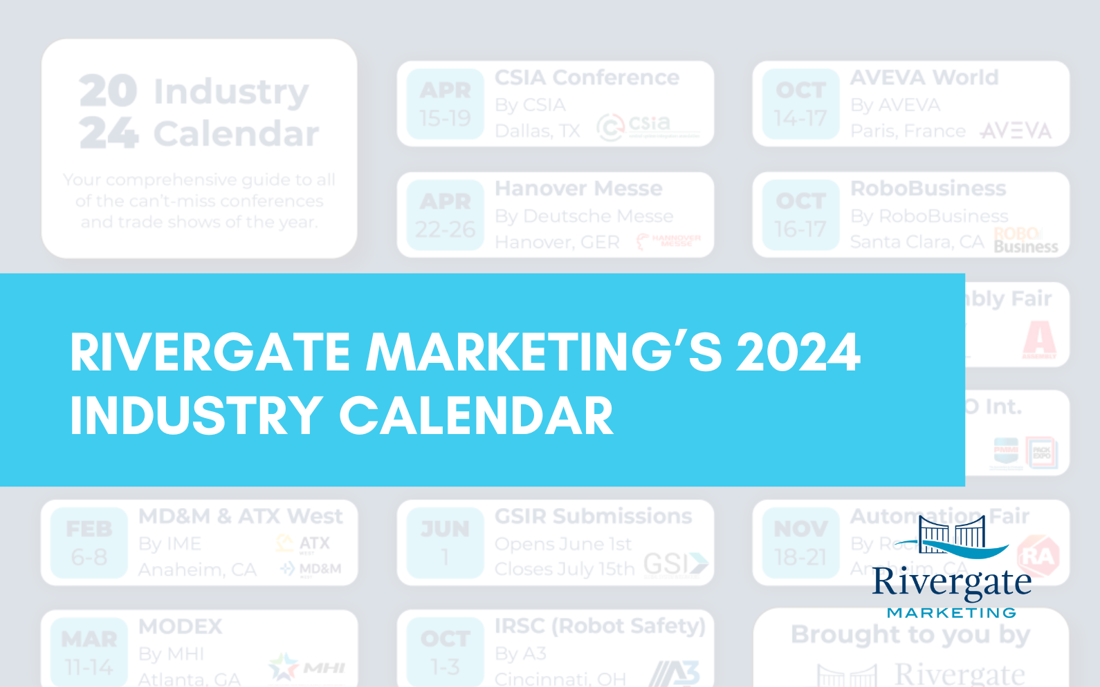 Rivergate Marketing 2024 industry calendar