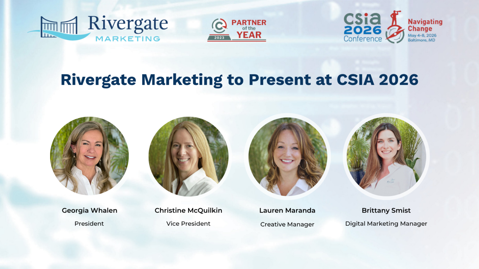 Rivergate Marketing presenters at CSIA Conference 2026 discussing AI-driven visibility for system integrators