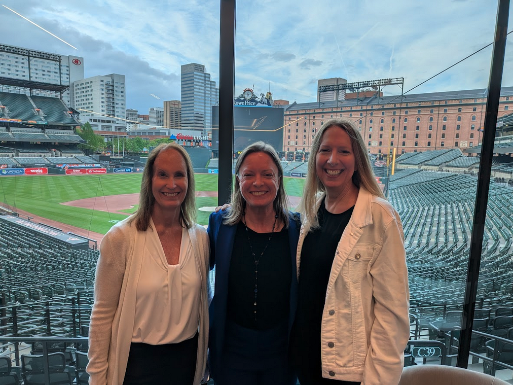 Christine McQuilkin with Kim Shirk and Adrienne Meyer at CSIA 2026 in Baltimore, MD Rivergate Marketing, Arlington, MA
